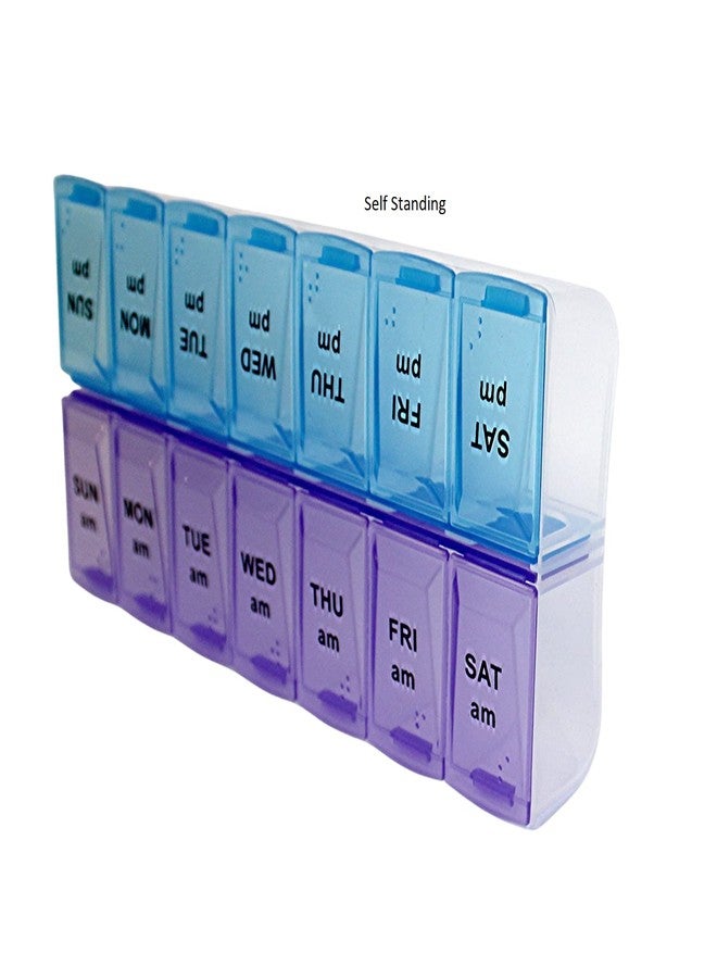 Home Style 2 Pack Weekly 7 Day Pill Organizer Pill Box Twice A Day AM PM BPA Free - Image 5